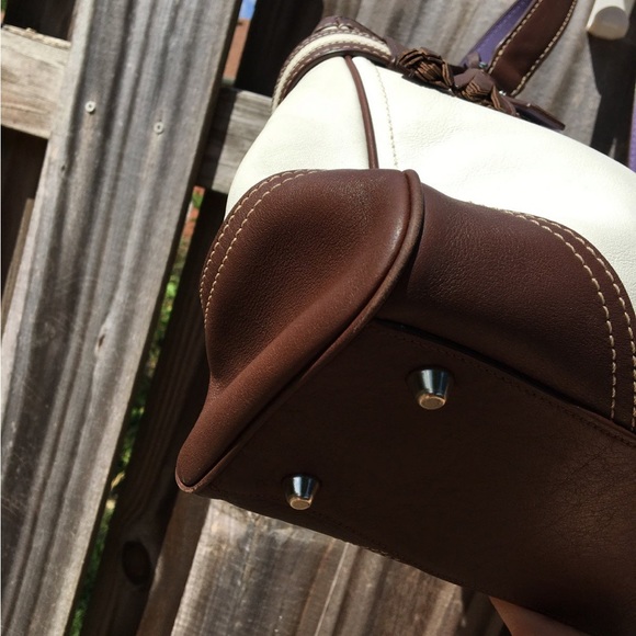 Vintage Coach Tote Shoulder Bag White Leather F10521 - Picture 6 of 11